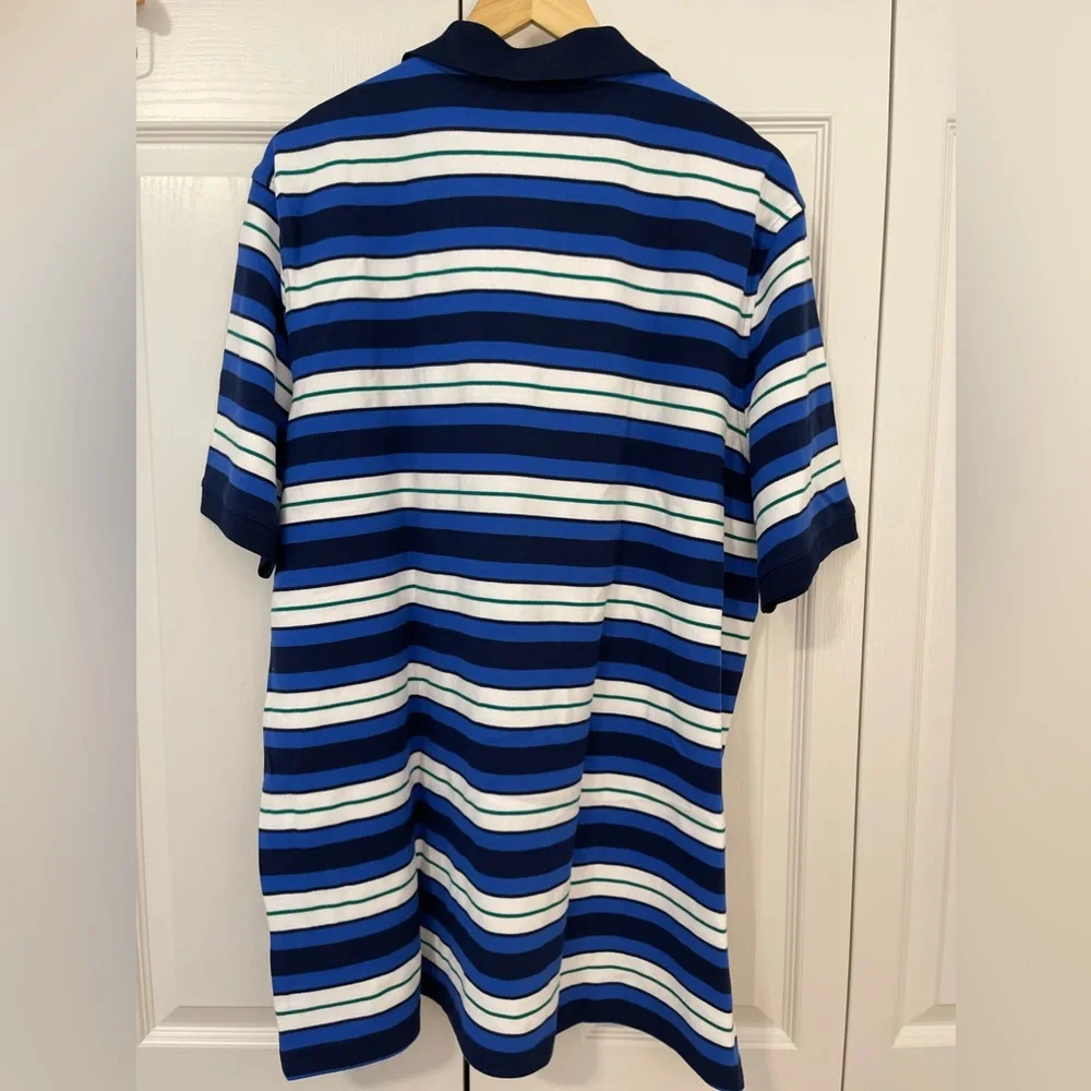 Lands' End Mens Striped Polo Shirt XL Tall XLT Short Sleeve Cotton